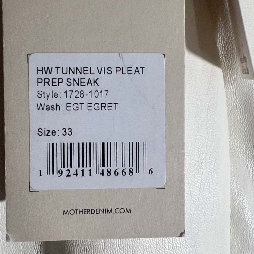 MOTHER Faux Leather Weekend Heel Size Wide Leg High-Waist Cream Trousers Sz 33 - Picture 9 of 12